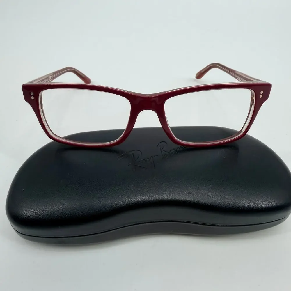 Ray Ban RB 5225 5186 Berry Pink Rectangle Eyeglasses Frames 54-17-145